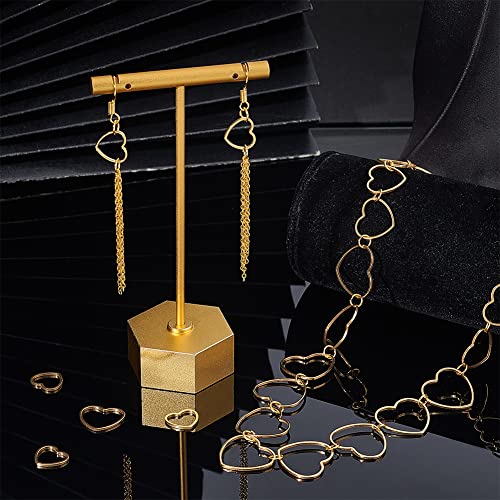 UNICRAFTALE 30Pcs 3 Sizes 10.5/14/18mm Stainless Steel Linking Rings Heart Charms Hollow Ring Charm Metal Linking Charm Frame Pendant Connectors Links for Jewelry Making - Image 2