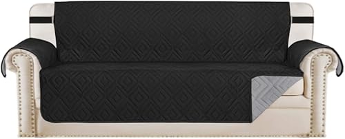 H.VERSAILTEX - Funda protectora reversible para sofá, antideslizante, resistente al agua, 2pulgadas de ancho con correas elásticas, fundas para