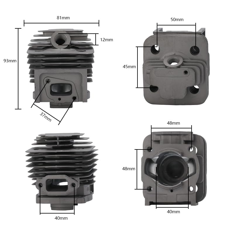 Kit de pistón y cilindro de 40 mm for motor de desbrozadora 40-5. Incluye juego de juntas y anillos de pistón. Piezas for cortacésped.