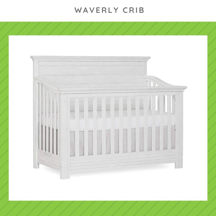 Image of Toddler Bed Safety Guard Rail for Evolur Baby Convertible Cribs - Solid Wood Rail for Convertible Crib to Toddler Bed Conversion - Safety Bed Rail for Children (Weathered White, Model 846)