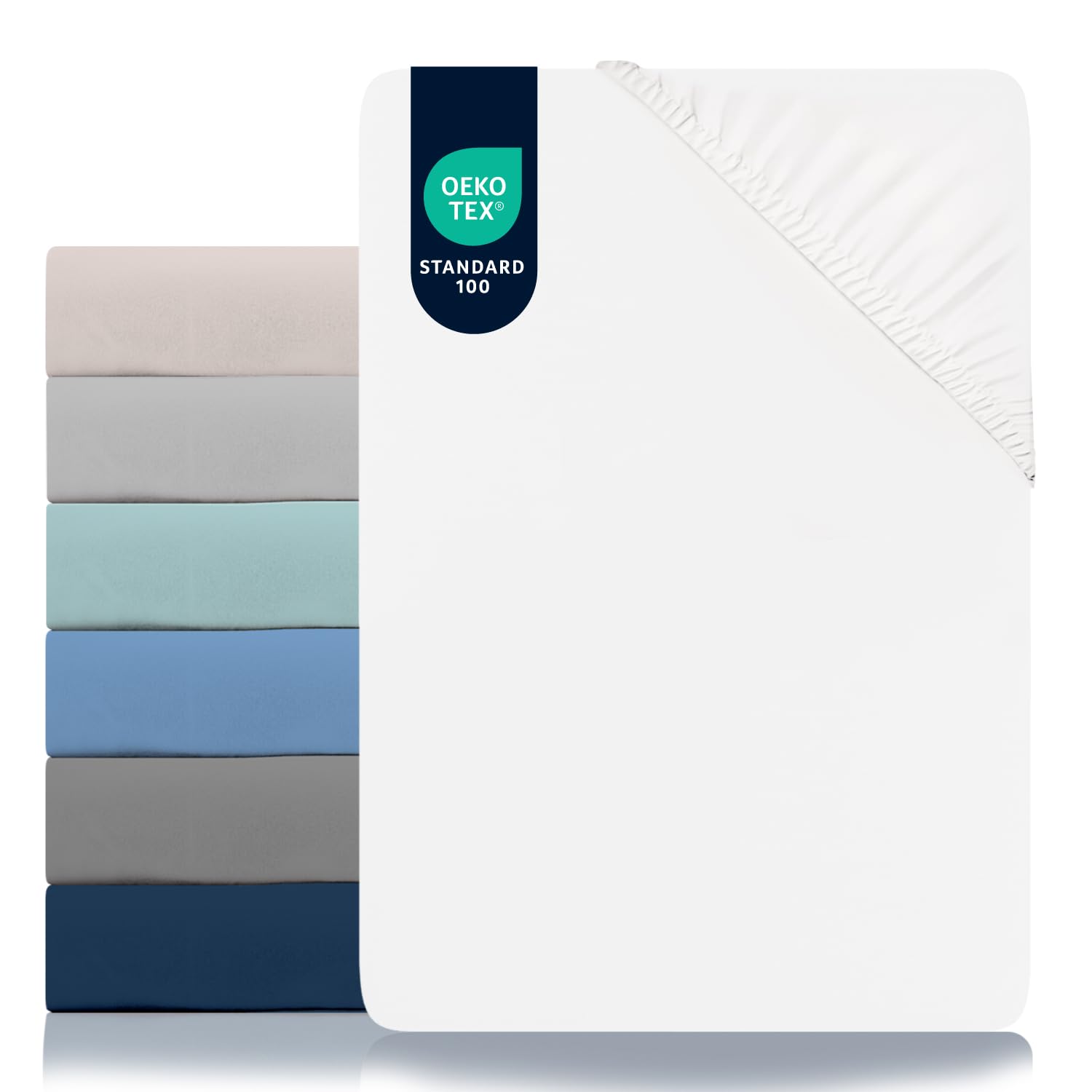 Dreamzie - Drap Housse 80x200 Enfant Blanc Albâtre Oeko Tex Microfibre