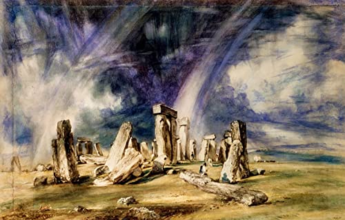 Lienzo de calidad con pintura al óleo clásica de Stonehenge por John Constable