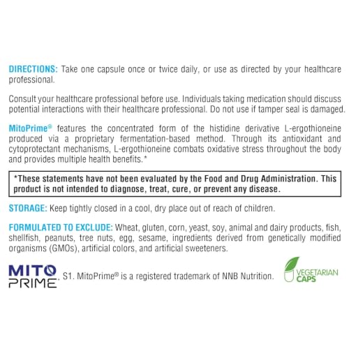 XYMOGEN MitoPrime L-Ergothioneine Supplement