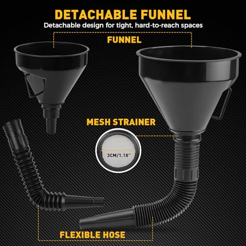 Image of 20-Piece No-Spill Coolant Funnel Kit, Cooling System Funnels Kits, Spill Proof Funnel Bleeder, Radiator Funnels Kit with Adapters, Extensions, Flexible Hose, Circular-Funnel, Towel for Automotive Use