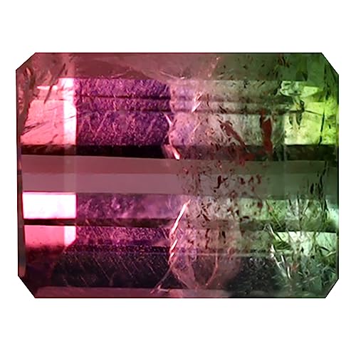 Tourmaline pastèque en vrac 1.50 ct octogone 7x6 mm pierre précieuse Mozambique