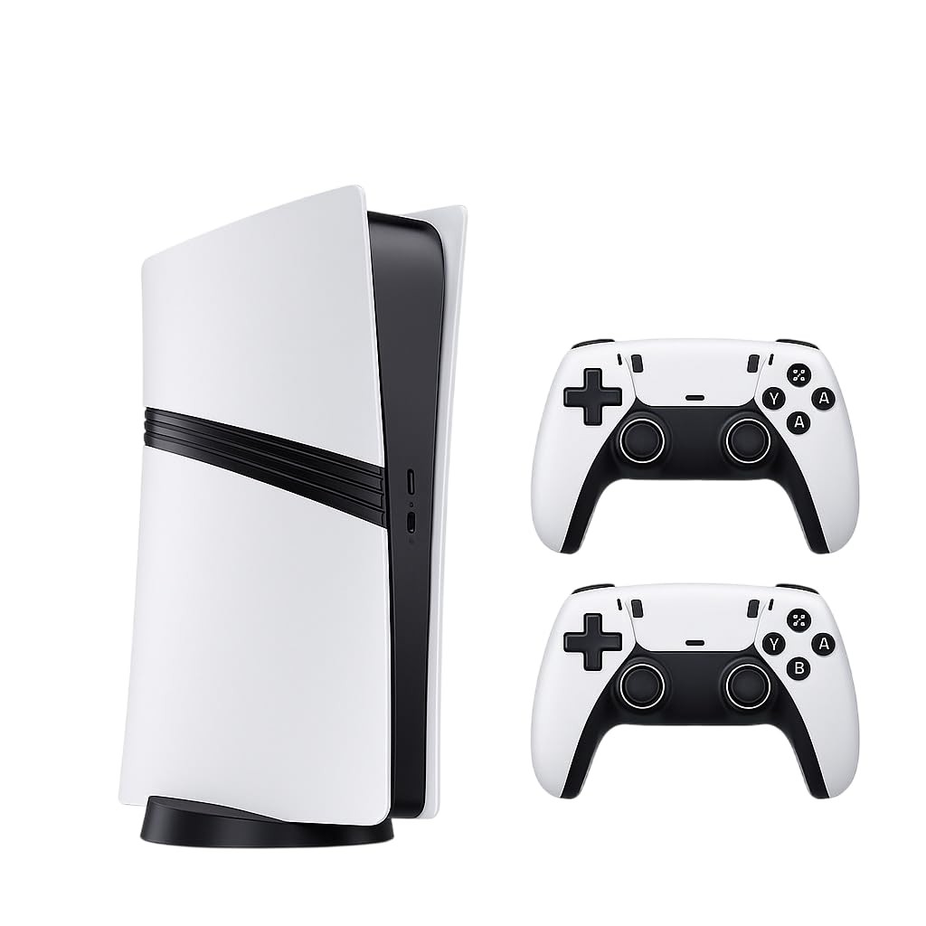 GSH GS5 PRO Wireless Video Game Console-Plug & Play 4K HD Output with 53 Emulators & 10,000+ Games-Game Stick for PC/TV/Projector-Exclusive Edition-Dual Controllers Included (16gb), White