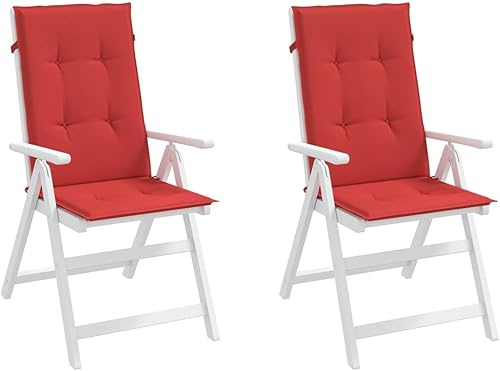 Miniatura 33 de Cojines de silla de jardín con respaldo alto, 2 unidades, color gris, 47.2 x 19.7 x 1.2 pulgadas, cojines de tela para sillas de comedor, cojines
