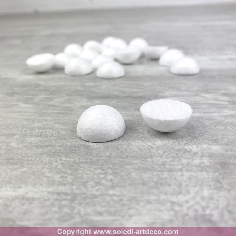 Lealoo Lot 50 Petites Boules polystyrène Styropor, diam. 4 cm/40 mm, Sphères Styro Blanc densité Pro