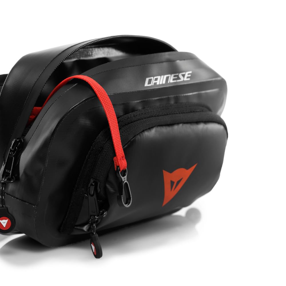 Dainese - Explorer Waist Bag 1.8L, Sac-Banane Imperméable, pour Hommes et Femmes, Noir, N