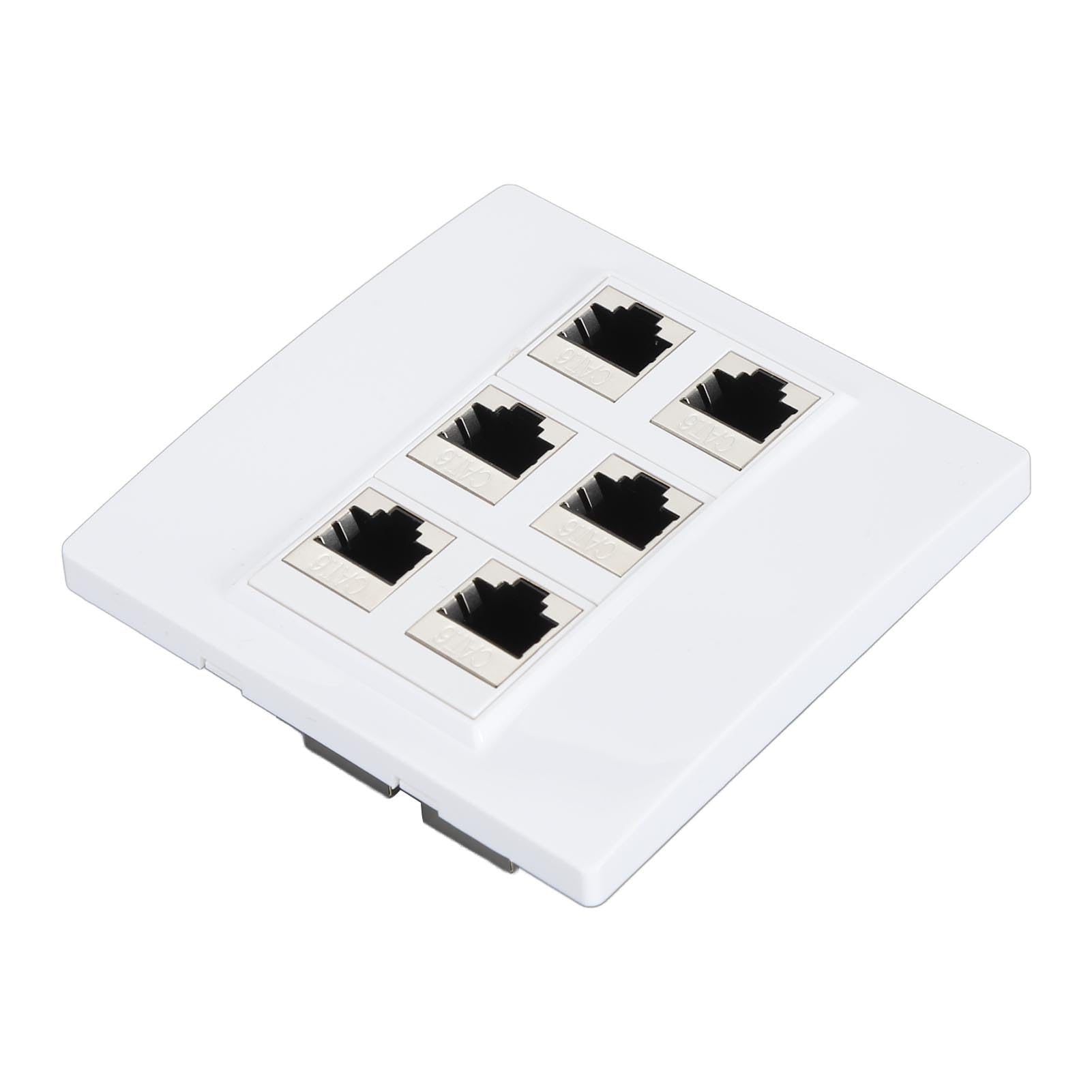 Piastra da Muro Ethernet Cat 6 a 6 Porte, Piastra da Muro Jack Keystone CAT6 86 X 86 Mm, Piastra da Muro Ethernet Cat 6 a 6 Porte, da Femmina a Femmina Staccabile Compatibile con
