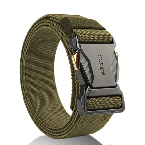 Tactical Belt, Stretch Nylon Web Gun Belt Quick Release Work Belt For Hiking Hunting Pants