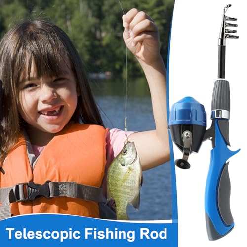 Caña de pescar para niños con mango antideslizante y diseño telescópico para principiantes 2