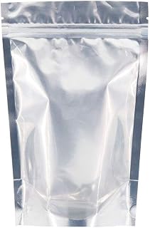 SumDirect Reusable Aluminium Foil Zipper Stand Up Food Pouches Bags with Notch for Food Storage 4.7x 7 Inches, 7.6oz, Pack of 50