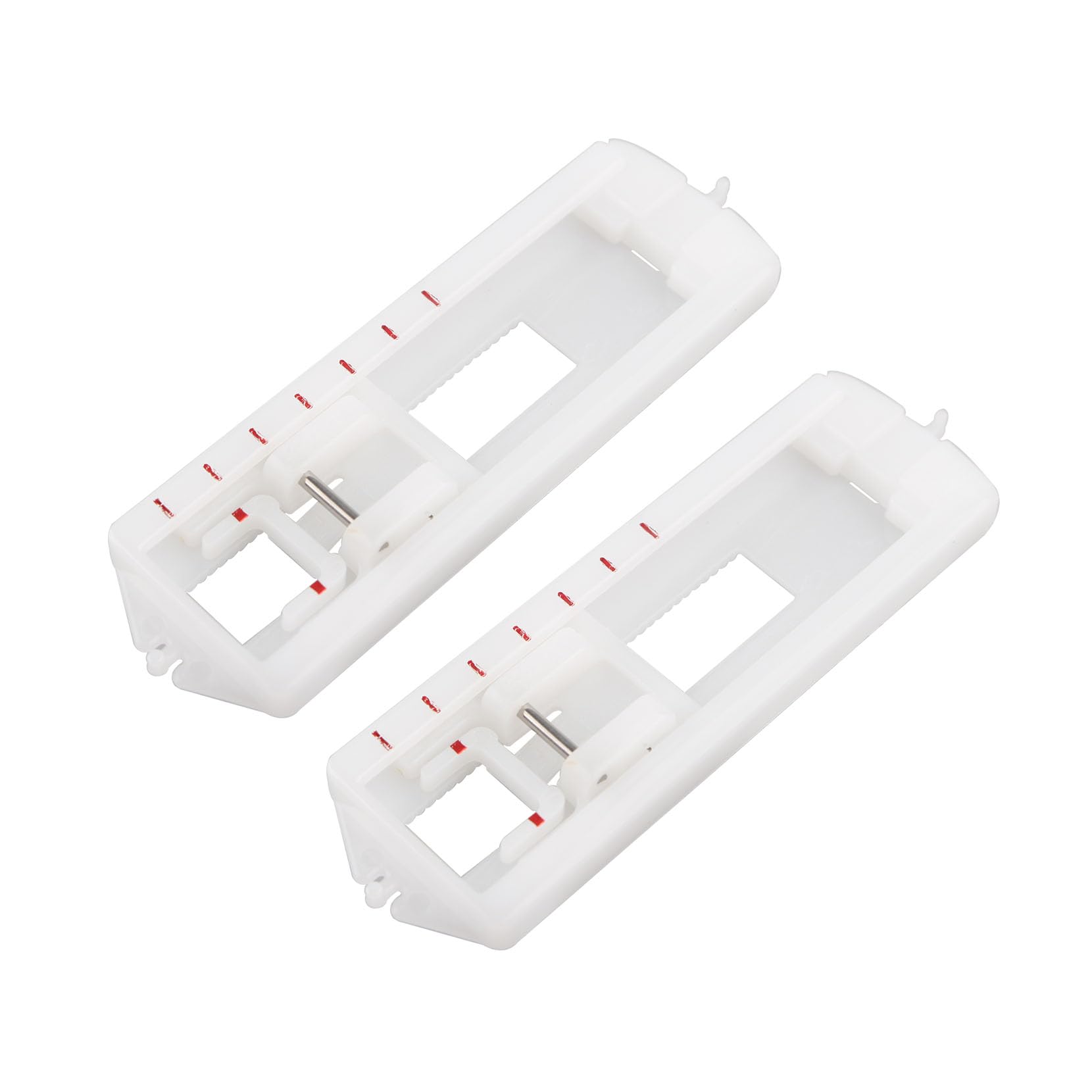 Jopto 2pcs 4 Step Buttonhole Plastic Eyelet Presser Foot Clip On Sliding Button Hole Foot Compatible with Most Low Shank Snap On Household Sewing Machines Singer, Janome, Elna, Juki, Brother, AEG