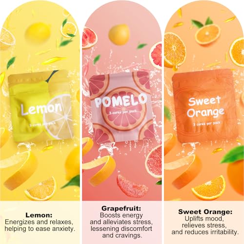 ASTOFLI Breathing Necklace(Fruit Flavor Pack Set) - Stop and Free from Anxiety, Women's Natural Fruit Flavored Anxiety Necklace, Lipstick-Shaped Metal Aids - Orange - Image 6