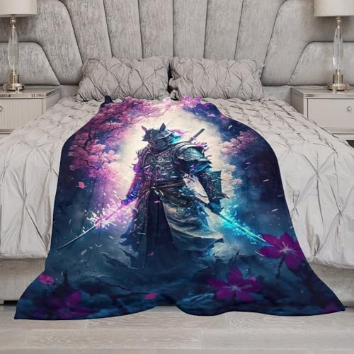 Manta suave de samurai japonés de 180 x 200 cm contra el frío del sofá 7