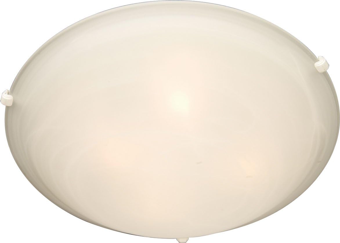Maxim Malaga-3 Light Flush Mount in Transitional style-16 Inches Wide by 4 inches high-White Finish-Marble Glass Color