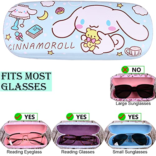 Image of ADBGV Cute Stylish Hard Shell Eyeglasses Cases Protective Case Storage Box With Glasses Cloth Eyeglass Strap for Girl Teen