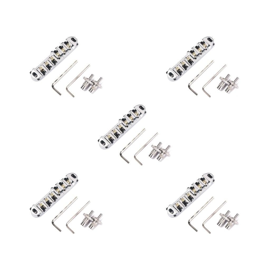 Set di 5 rulli per chitarra elettrica ponte regolabile strumento musicale sella manutenzione pezzi di ricambio kit professionisti principianti nero