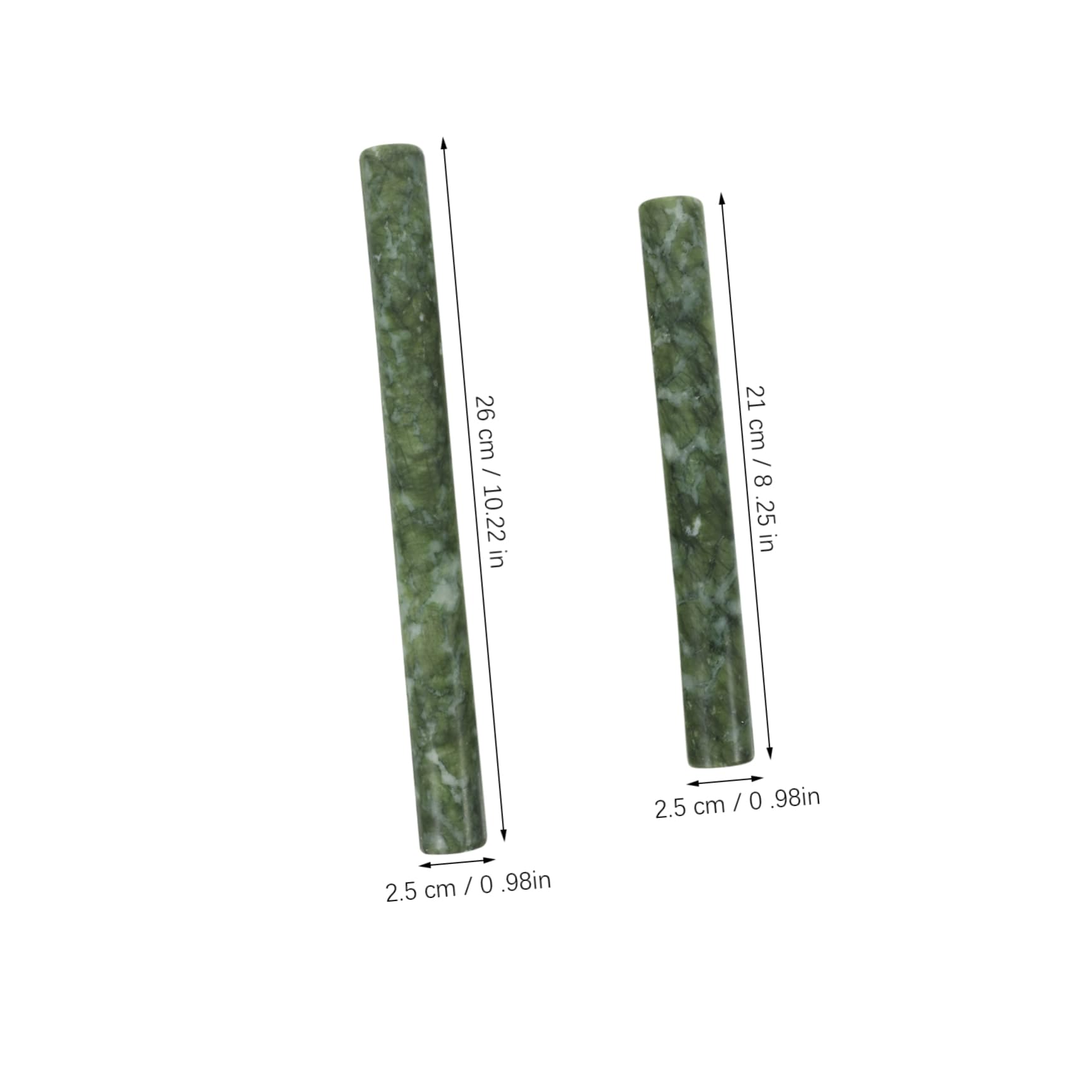 Rouleau à Pâtisserie en Jade Vert, Lot de 2, Antiadhésif et Facile à Utiliser, pour Pâte à Raviolis et Pâtes Fraîches, Résistant et Solide