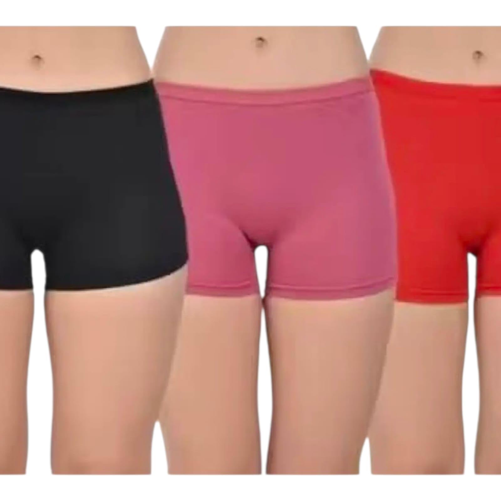 Womens Cotton Bend Regular Boy Shorts (Pack of 3) Seamless Comfort Flattering Fit-image-38