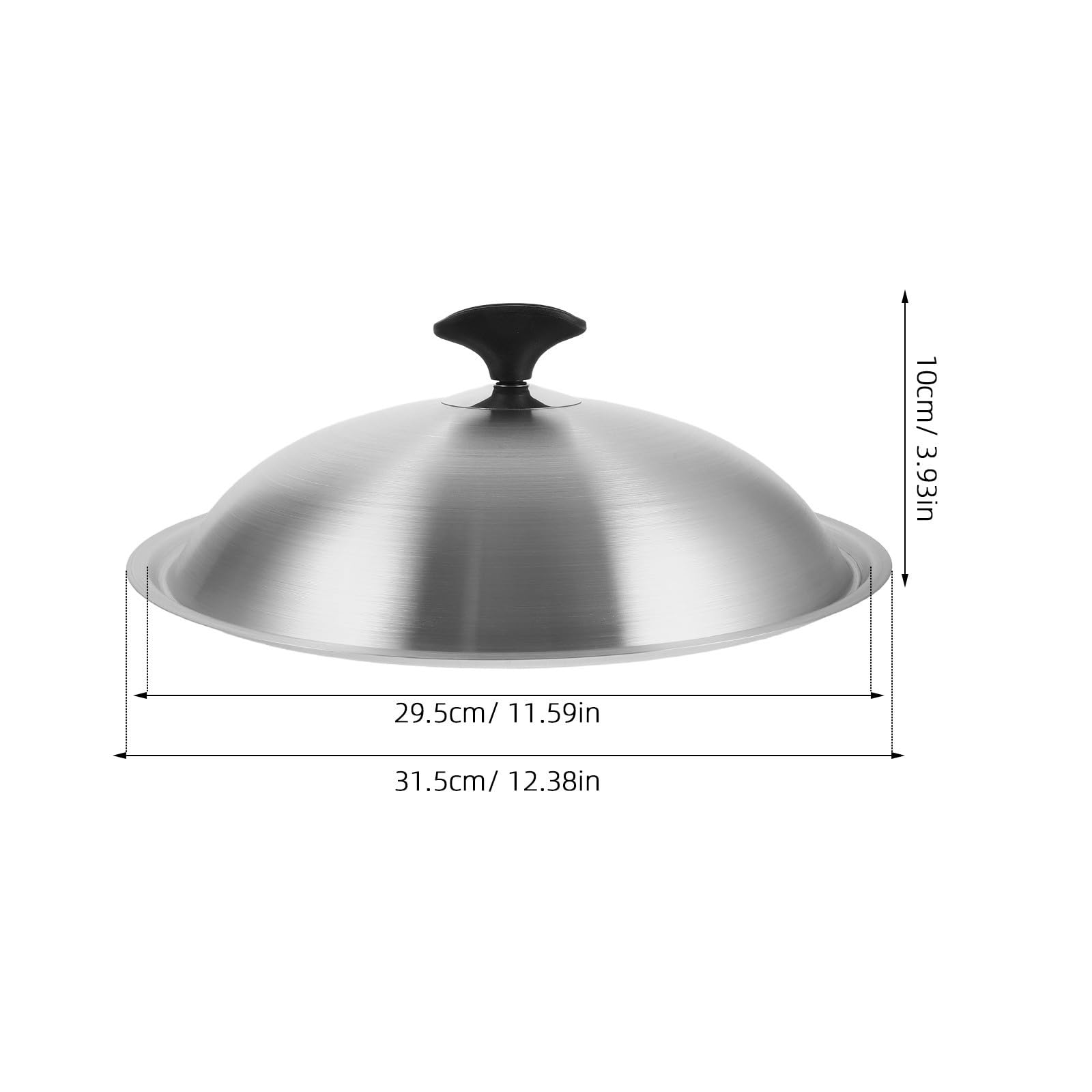 Kichvoe Coperchio per Pentola in Acciaio Inossidabile 30 Cm, Resistente alla Deformazione, Manico a Pomello, Adatto per Cucina e Pentole Domestiche