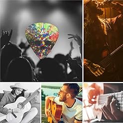 Lot de 12 médiators colorés en forme de tête de mort avec particules de poussière 3D pour guitare électrique, basse, acoustique, cadeau idéal pour les amateurs de guitare - Les Beatles, Paul McCartney, John Lennon, RIngo Starr, George Harrison Lot de 12 médiators colorés en forme de tête de mort avec particules de poussière 3D pour guitare électrique, basse, acoustique, cadeau idéal pour les amateurs de guitare – Image 7