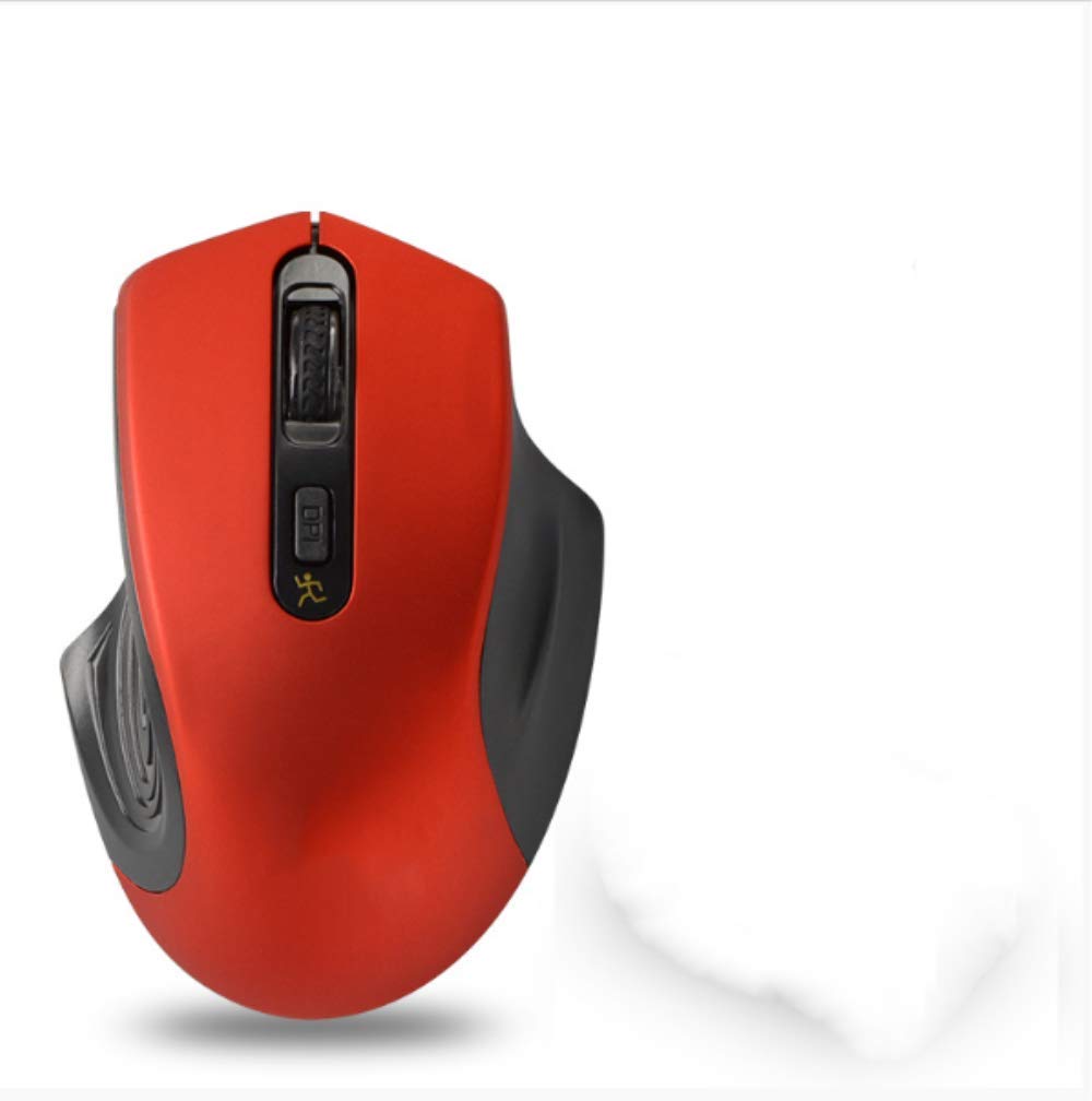 Mouse inalámbrico portátil de 2.4G rojo para computadora de oficina 2