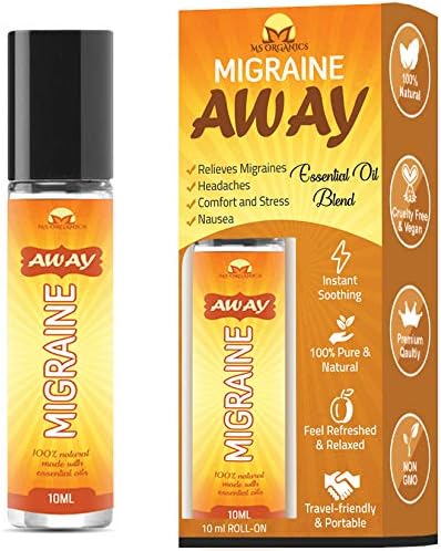 Migraine Relief Essential Oil Roll On, 10ml - All Natural Lavender, Peppermint and Marjoram,Aromatherapy Oil Blend Headache Soother – Ready to Apply – 10 ml