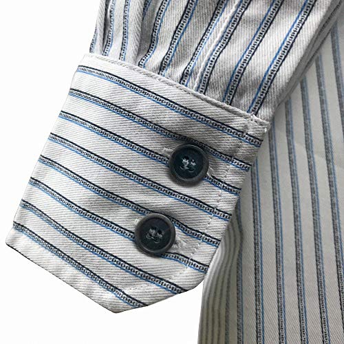 Traditional Irish Grandfather Shirt, Men's Casual Long Sleeve Button Down Collarless Dress Shirt4