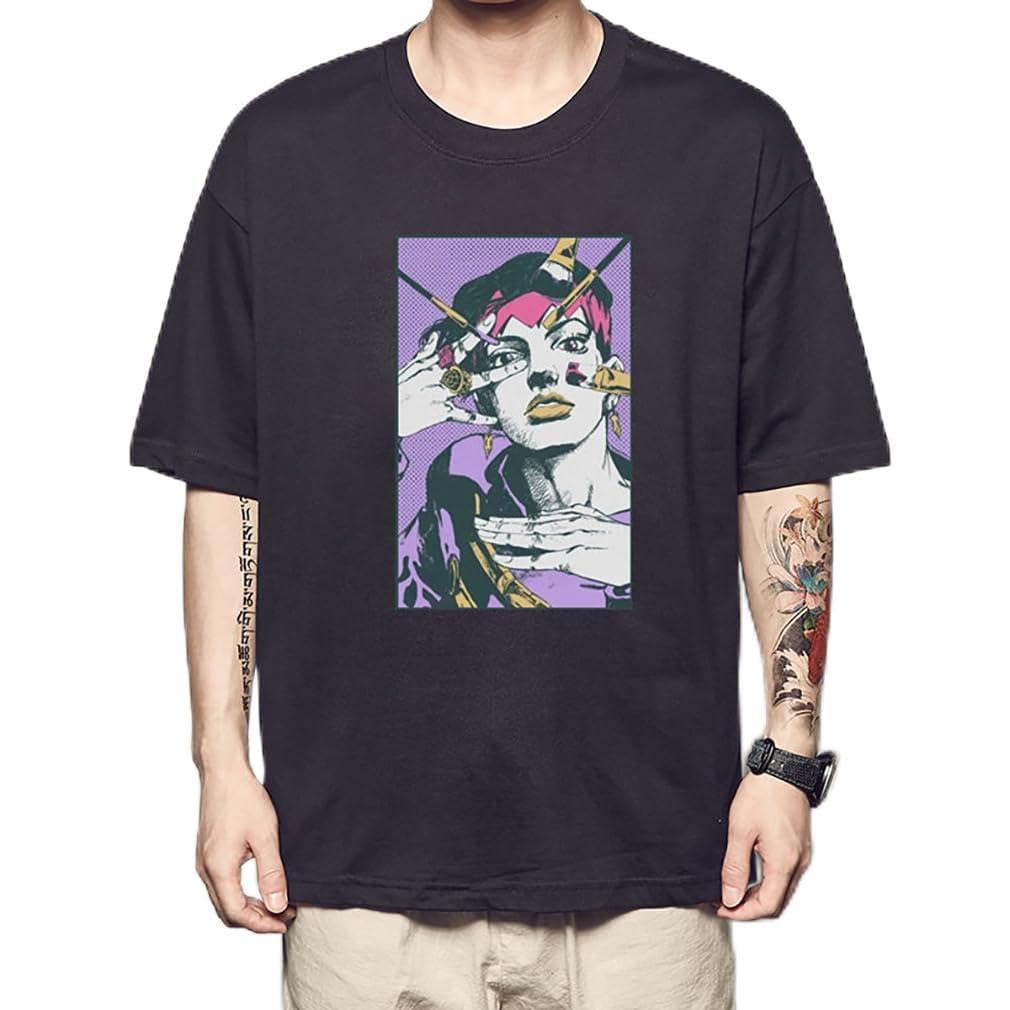 [アマゾンらく店] ジョジョの奇妙な冒険 tシャツ 半袖 キラークイーン 岸辺露伴 吉良吉影 東方仗助 ジョセフ・ジョースター 個性的 ゆったり コスチューム ジャージ ファッション プレゼント ギフト