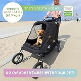 Apollo 3-in-1 Haustier-Kinderwagen | Hundewagen | Leichte abnehmbare klappbare tragbare Haustiertrage Tasche Jogger für mittelgroße und große Hunde und Katzen, Schwarz