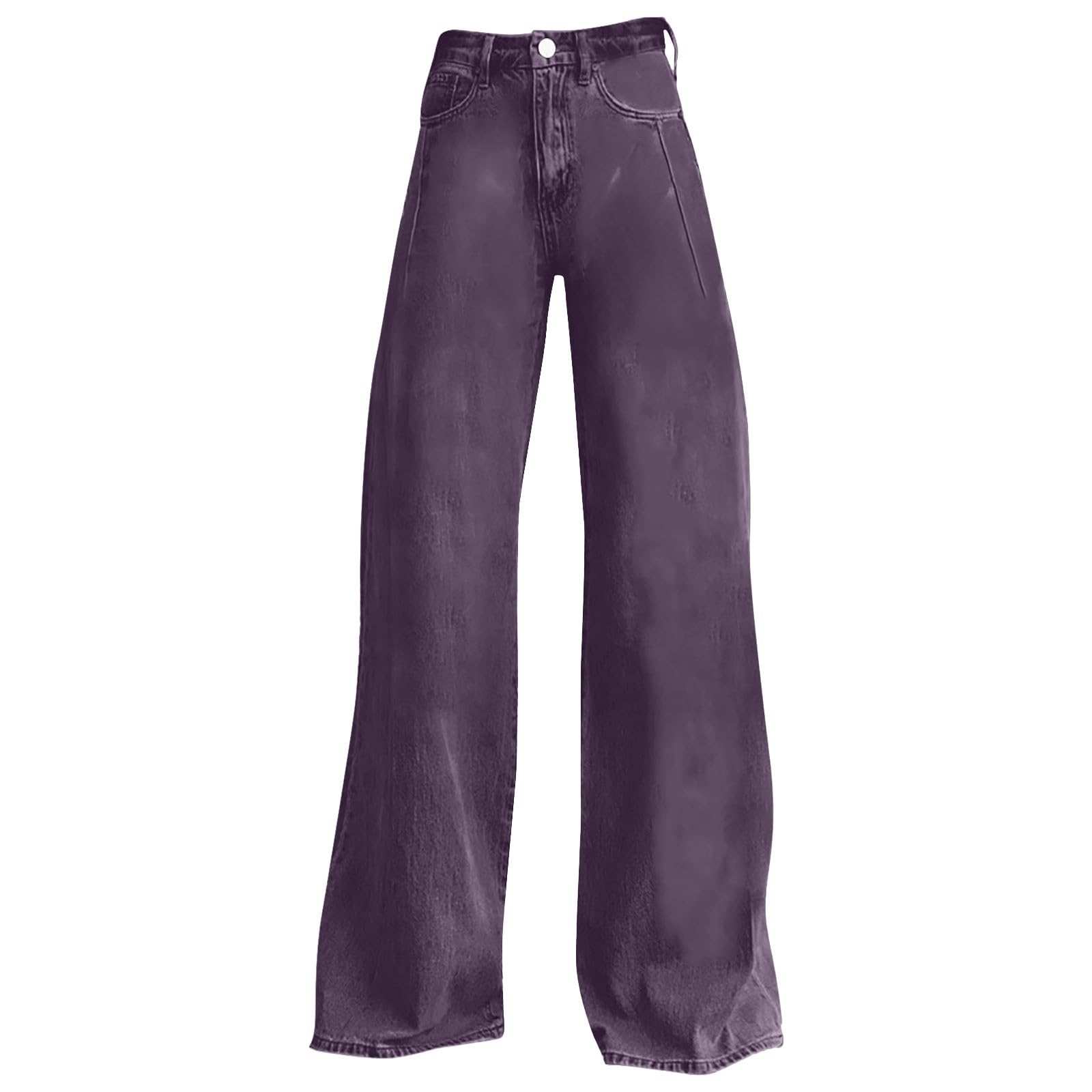 Pantaloni a zampa da donna a vita alta, look denim, tinta unita, pantaloni da donna, gamba larga, jeans extra lunghi, jeans a impatto 2026, per primavera, autunno, tempo libero, da donna con tasche