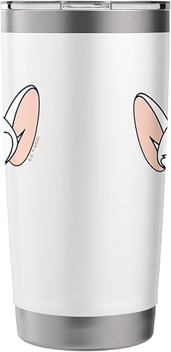 Miniatura 4 de Pinky and the Brain Vaso aislado de acero inoxidable Brain Blanco,Negro -,Cepillado inoxidable