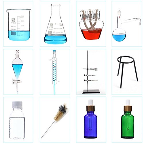 Miniatura 8 de Kit de destilación de aceite esencial de laboratorio, purificador de agua, kit de cristalería con embudo separador, tubo condensador