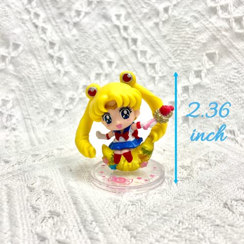 Cute Girls Figures 6Pcs Anime Q Version Figures Set Model Toy Gifts Cartoon Character Model Desktop Car Decorations Ornaments #TOP2