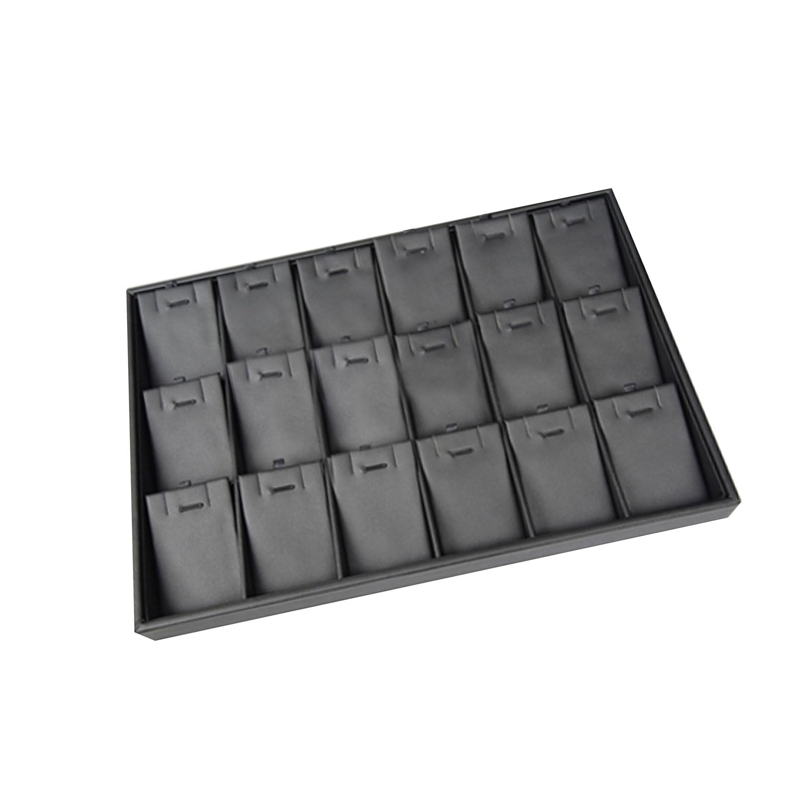 Shntig 18 Bits Leather Jewelry Display Tray 35X24cm Suitable For Home Use Or Professional Jewelry Presentation And Photography Permanent Leather Tray