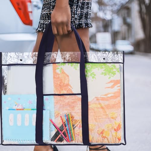 Image of Operitacx Art Portfolio Bag for Posters and Artwork Storage Lightweight Case with Ergonomic Handle Multi-functional Design for Painting Supplies and Documents and Weather-resistant
