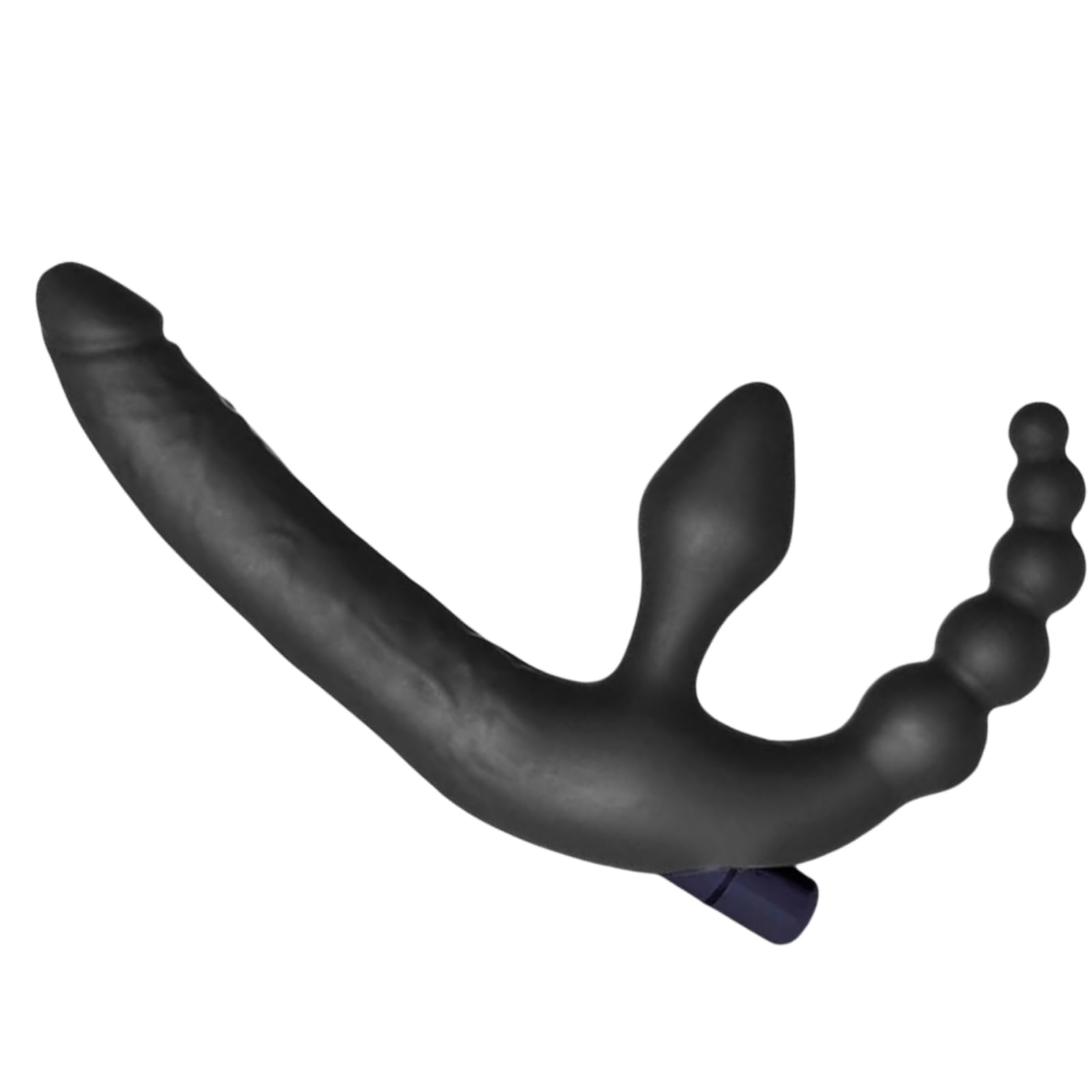 Vibrator Anal Plug Butt Plug Anal Beads Dildo Double Ended Strapless Vibrating G-Spot Vibrating Strap On Dildos for Women Gay Dildo Penis Lesbian Machine Masturbator Black