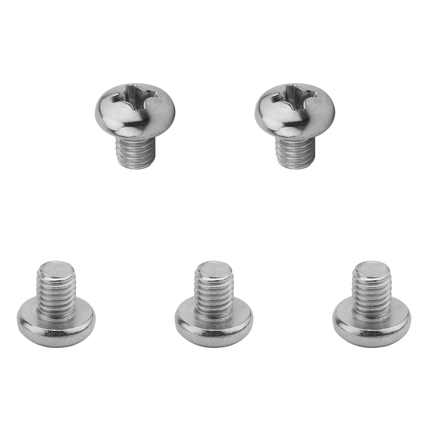 MroMax 5Pcs M8 x 10mm Pan Head Phillips Machine Screws, 304 Stainless Steel 18-8, Fully Thread, Metric Silver Gray Cross Head Screws Bolts