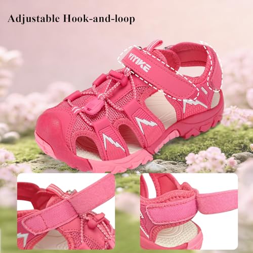 Image of JMFCHI Boys Girls Sports Sandals Summer Kids Closed Toe Outdoor Sandals Athletic Water Shoes Sandals Child Pool Beach Sandals Quick Drying Slip Resistant | Little /Big Kid,Comfortable lightweight,Non-slip soft sole,Hook-and-loop closure,Easy wear,Anti-collision toe,Daily casual