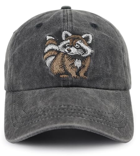 Raccoon Gifts for Women Men Adjustable Embroidered Cute Raccoon Hat Christmas Birthday Gifts for Wild Animal Lovers Young