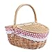 YY. Wiklinowy Kosz Willow Kosz Piknik Hamper Zakupy Torba Torba z pokrywką I Rękojeścią i wkładką Kompatybilną Z Outdoor Camping Picnic