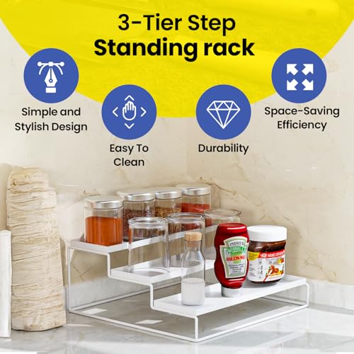 Image of WonderStand TRIZEN (White) | 3-Tier Countertop Rack Container Utensil Holder Organizer