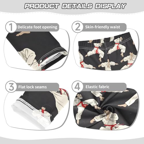 ALAZA Girls' Leggings Children's Yoga Pants Skinny Printed Dance Karate Black Comfortable 4T2