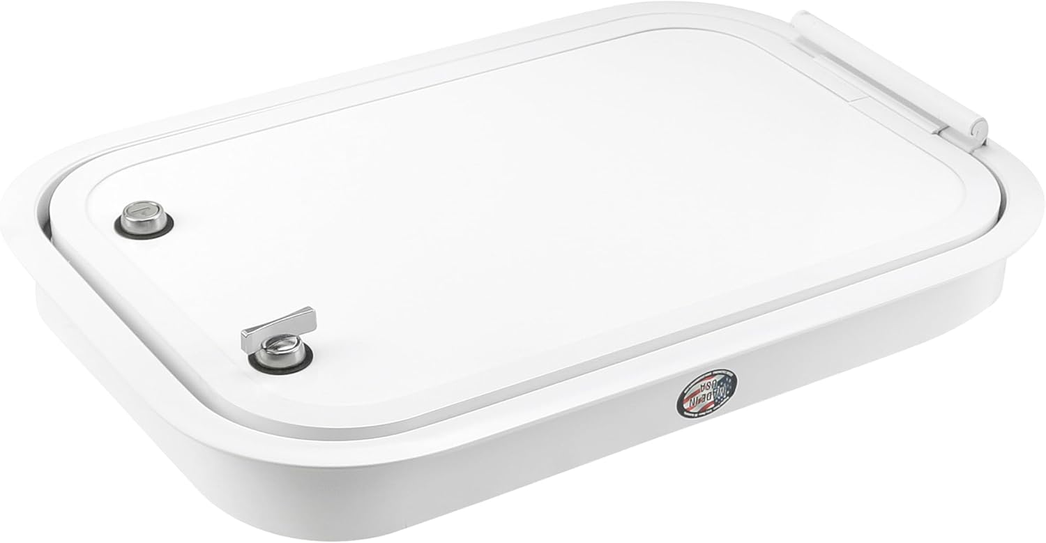 RV Baggage Door 18" Wide x 12" High with Rounded Corners for RVs | Compartment Storage Doors with Top Hinge for Campers | Trailer Compartment Doors