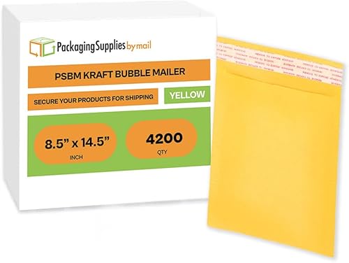 Miniatura 8 de PSBM - Paquete de 200 sobres de burbujas grandes, sobres acolchados de papel kraft de 8.5 x 14.5 pulgadas, sobres de envío marrones duraderos,