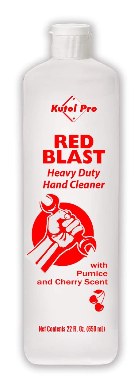 KutolPro 7739 Red Blast Heavy Duty Hand Cleaner, 22 oz Squeeze Bottle, Red with Pumice and Cherry Scent (Case of 6)