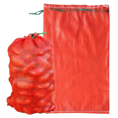 deebree Extra Large Mesh Produce Bags 60 lbs Reusable Onion Sacks Vegetable Storage Bags Washable Net Bag 21” x 32” for Onion Potato Firewood Crawfish, Pack of 10