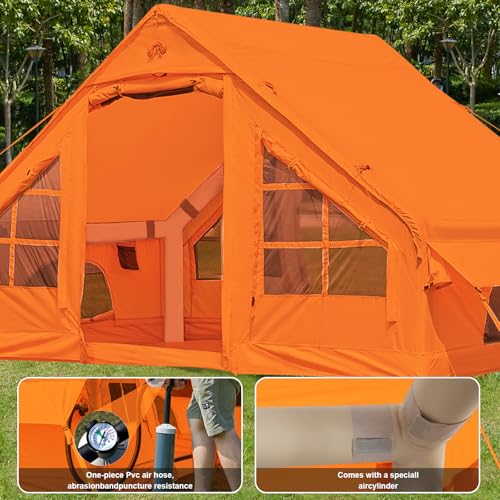 DanCoom Aufblasbares Zelt für Camping, 3-5 Personen Glamping Zelte Einfacher Aufbau Kuppelzelt 4 Jahreszeiten Wasserdichtes & Winddichtes… – Ansicht 3